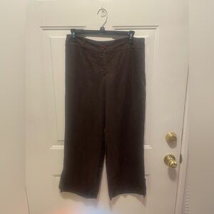 Women’s Ann Taylor Loft 100% Linen Brown Capri Pants 8